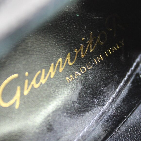Gianvito Rossi Handcrafted Black Patent Lace Up Stiletto, Size 36.5 (US 6.5) main image 1